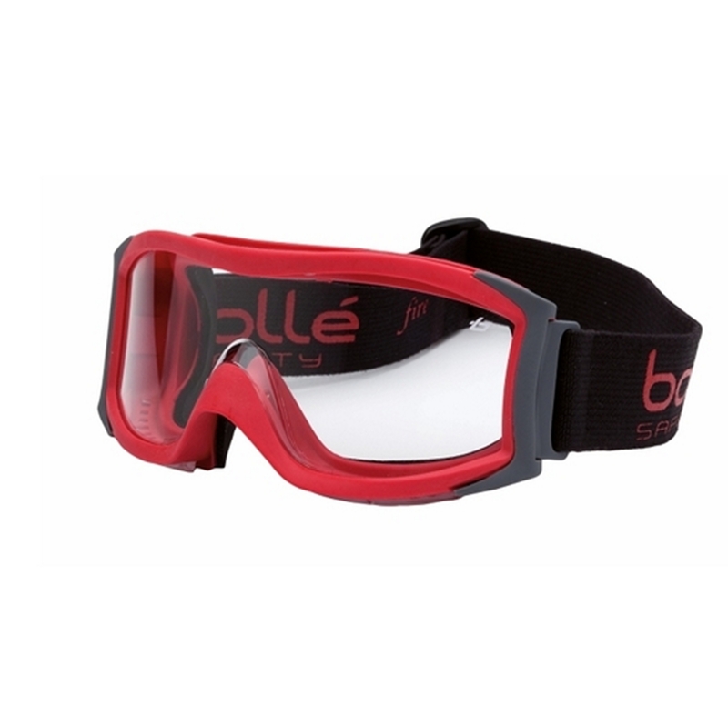 BOLLE Safety Glasses Vapour Red Fire Fighter Tpv Frame Clear Lens