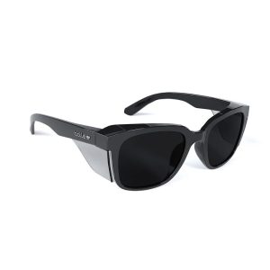 BOLLE STKS 410 Smoke PC Lens Safety Glasses (Black Gloss PC Temples/Frame)