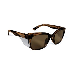 BOLLE STKS 410 Swift Quartz Polarized Safety Glasses (Brown Tortoise PC Temples/Frame)