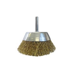 JOSCO Tomcat 75mm Spindle Mounted Crimped Cup Brush 6.34mm Round S