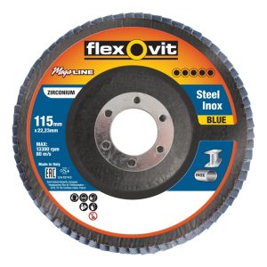 FLEXOVIT Flap Disc 115X22mm Megaline Blue R828 Z40