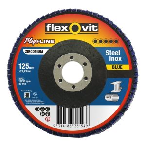 FLEXOVIT Flap Disc 125X22mm Megaline Blue R828 Z40