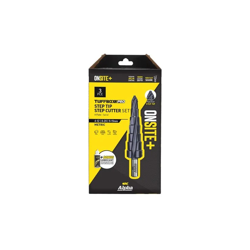 ALPHA Onsite+ 3pc Step Tip Step Cutter Tuffbox Pro Set