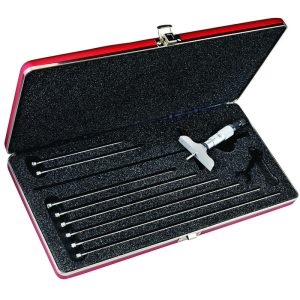 STARRETT Depth Gauge 0-225MM Range 63.5MM Base 9 Rods Case