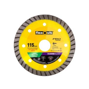 FLEXOVIT 115X2.1X10X22mm Turbo Diamond Blade for Concrete & Clay Bricks