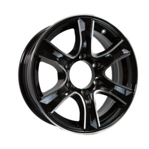 ALL STATE TRAILER SPARES 16Inch LC6 Black/Silver Polished Mag