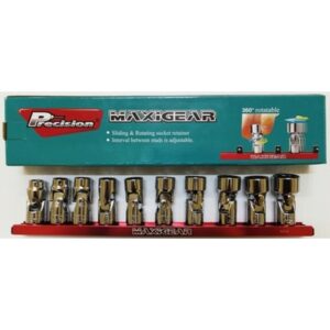 PRECISION SPECI Socket Flex 3/8 Square Drive Metric Set Of 10 Maxigear
