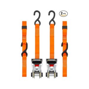 SMARTSTRAPS®  Heavy Duty Ratchet Tie Down Straps Orange 4M 2Pk