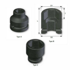 TYPHOON 1"Dr. X 19mm Standard Impact Socket, Cr-Mo