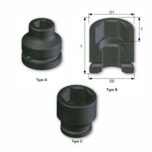 TYPHOON 1"Dr. X 21mm Standard Impact Socket, Cr-Mo