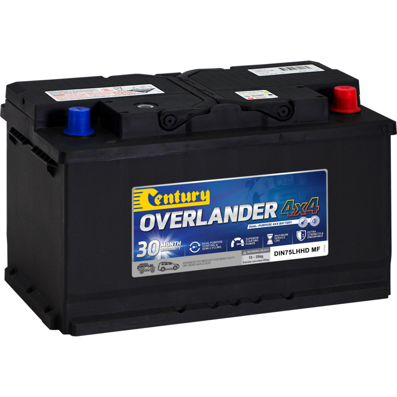 CENTURY DIN75LHHD MF (Overlander) Ultra Hi Performance DIN Conventional Car Battery
