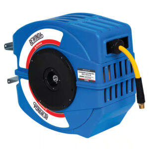 ALEMLUBE Rewinda Air Hose Reel 1/2" x 20m Hybrid Polymer Hose Blue Cover