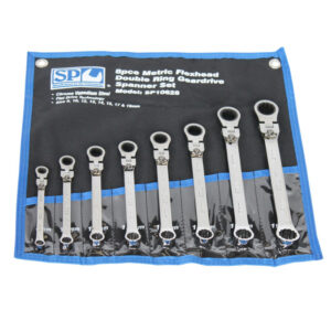 SP TOOLS SPANNER SET - EX LONG FLEX DOUBLE RING 72T GEARDRIVE 6PC METRIC