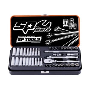 SP TOOLS SOCKET SET - 1/4DR 12 AND 6PT 43PC METRIC/SAE