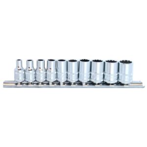 SP TOOLS SOCKET RAIL - 1/4DR 12PT 10PC METRIC