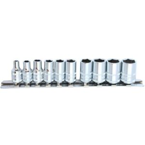 SP TOOLS SOCKET RAIL - 1/4DR 6PT 10PC METRIC
