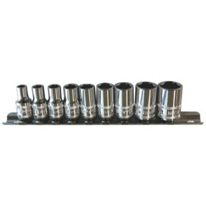 SP TOOLS SOCKET RAIL - 1/4DR 6PT 9PC SAE