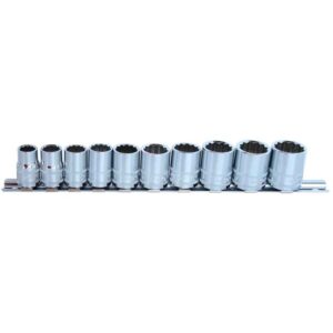 SP TOOLS SOCKET RAIL - 3/8DR 12PT 10PC METRIC