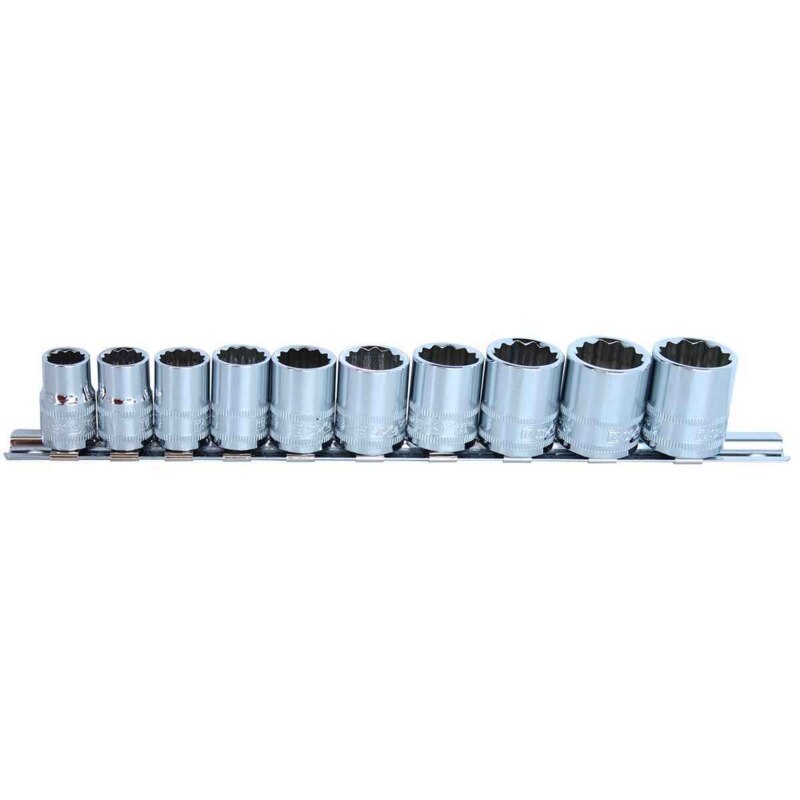 SP TOOLS SOCKET RAIL - 3/8DR 12PT 10PC METRIC