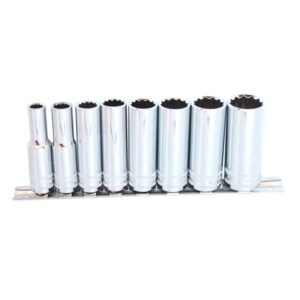SP TOOLS SOCKET RAIL - 3/8DR DEEP 6PT 8PC SAE