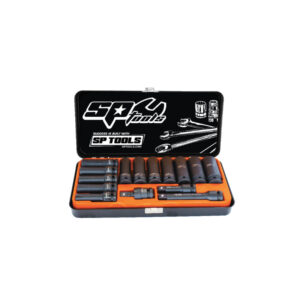 SP TOOLS SOCKET SET IMPACT 1/2DR DEEP 6PT 15PC METRIC