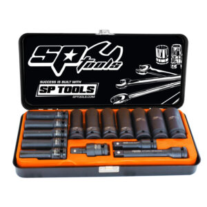 SP TOOLS SOCKET SET IMPACT 1/2DR DEEP 6PT 14PC SAE
