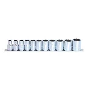 SP TOOLS SOCKET RAIL 1/2DR 12PT 11PC SAE