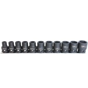 SP TOOLS SOCKET RAIL IMPACT 1/2DR 6PT 11PC METRIC