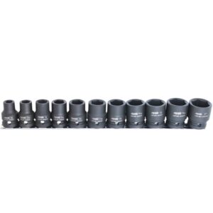 SP TOOLS SOCKET RAIL IMPACT 1/2DR 6PT 11PC SAE