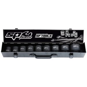 SP TOOLS SOCKET SET IMPACT 1"DR 6PT 9PC METRIC
