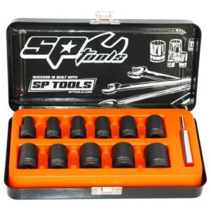 SP TOOLS SOCKET SET IMPACT TWIST 3/8DR 12PC METRIC