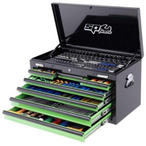 SP TOOLS TOOLKIT 409PC METRIC/SAE - SUMO SERIES 7 DRAWER BLACK/GREEN