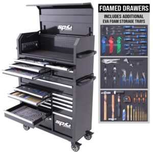 SP TOOLS TOOLKIT 334PC METRIC/SAE - SUMO SERIES POWER HUTCH 18 DRAWER BLACK FOAMED