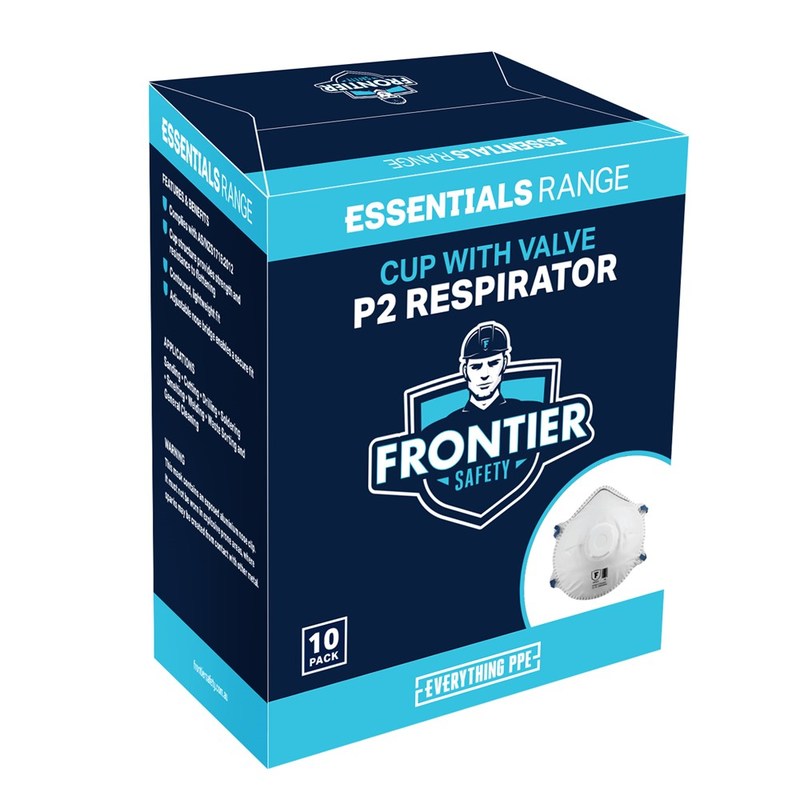 FRONTIER Disposable P2 Cup Respirator with Valve - Box of 10