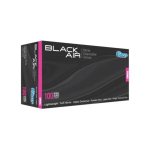 TGC Black Air Nitrile Disposable Gloves - Small