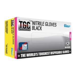 TGC Black Nitrile Disposable Gloves - Small