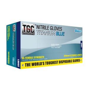 TGC Titanium Blue Nitrile Disposable Gloves - Small