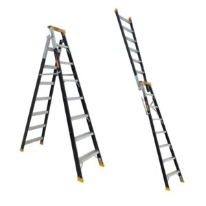 GORILLA Dual purpose ladder 8 Step (2.35 - 4.35m) Pro-Lite Fibreglass 150kg Industrial