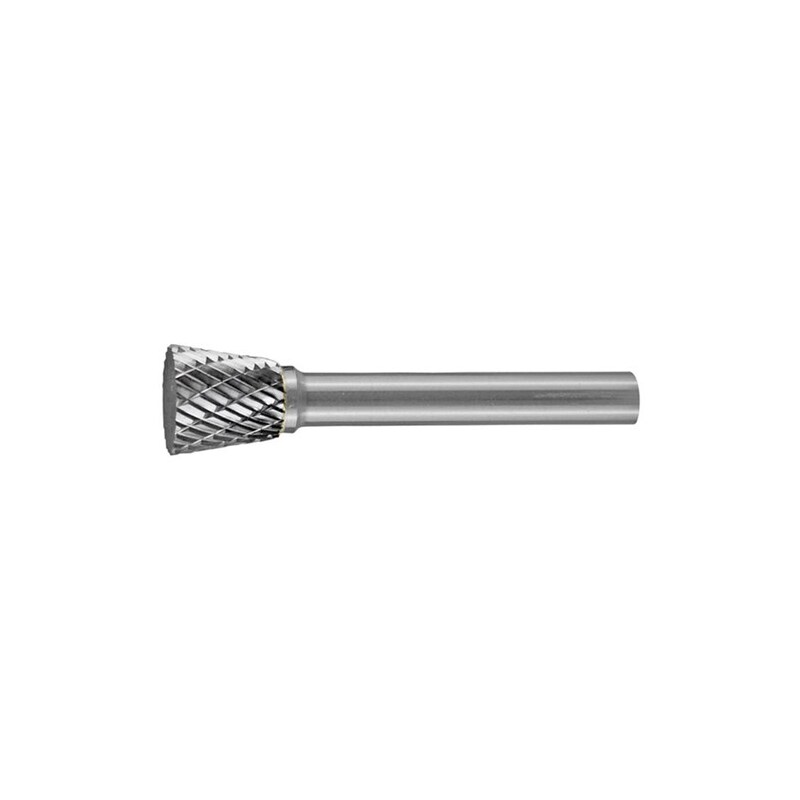 HOLEMAKER Carbide Burr, Inverted Cone Shape 3/8" X 3/8" Head, 1/4" Shank Dc