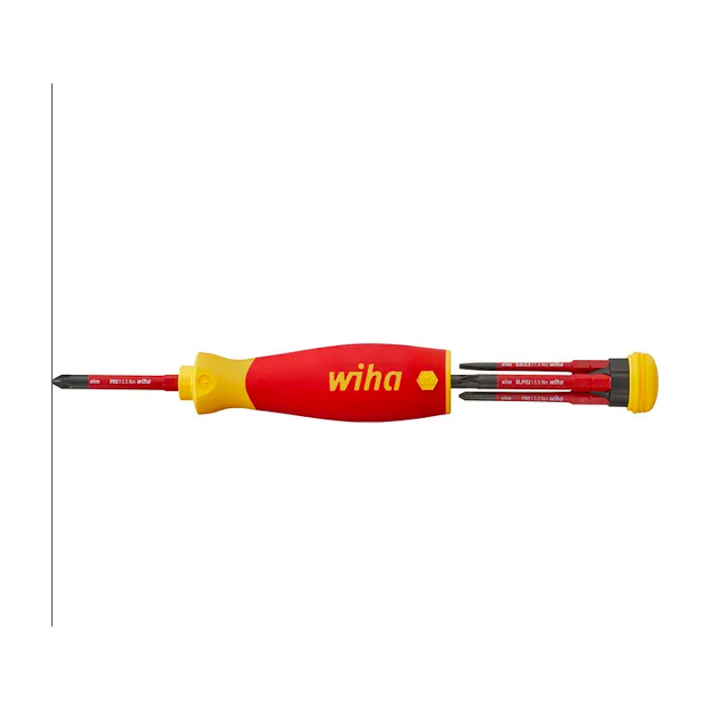 WIHA 4in1 VDE Magazine Style SlimBit Screwdriver Set