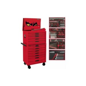 TENG 272pc 26" 12 Drawer Stack Tool Kit, Metric & Imperial, EVA Trays, Red