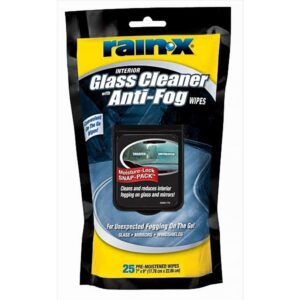 RAIN-X Interior Glass Cleaner With Anti-Fog Wipe 25Pk