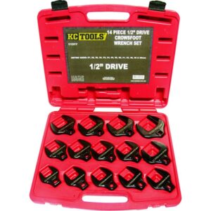 KC TOOLS Spanner, Impact, Crowsfoot Set Metric Cr-Mo 14 Pc 1/2" Dr