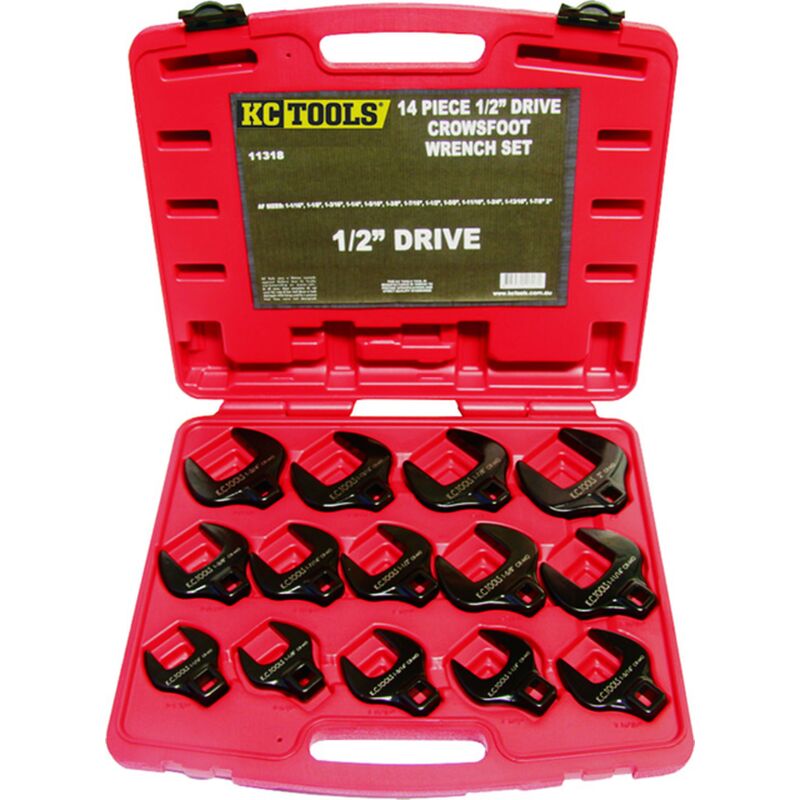 KC TOOLS Spanner, Impact, Crowsfoot Set Af Cr-Mo 14 Pc 1/2" Dr