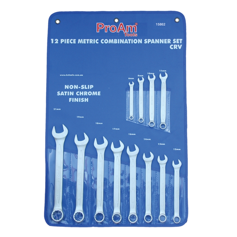 KC TOOLS Spanner Set, Combination, 1/4" - 15/16" 12 Pc