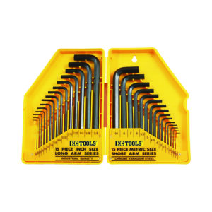 KC TOOLS Hex Key Set Af & Metric In A Hard Plastic Case 30 Pc