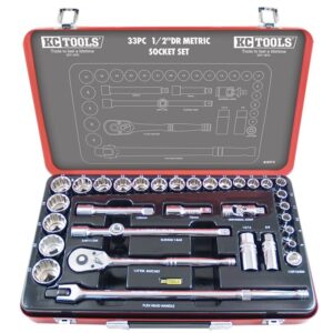 KC TOOLS Socket Set, Metric 33 Pc 1/2" Dr