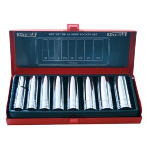 KC TOOLS Socket Set, Af Deep 8 Pc 3/8" Dr