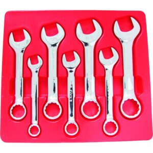 KC TOOLS Spanner Set, Combination, 3/8" - 3/4" Extra Short 7 Pc