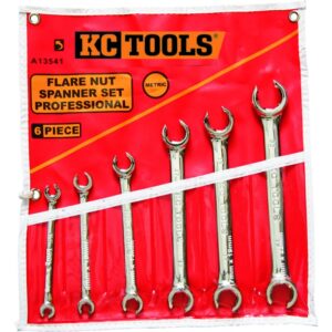 KC TOOLS Spanner Set, Flare Nut, 6mm - 24mm 6 Pc 6 Point